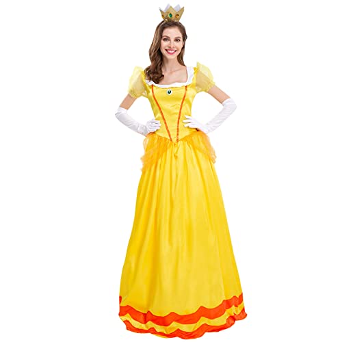 Printsess Peach (Super Mario) kostüüm naistele, kollane, naiste S