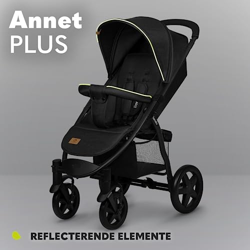 Lionelo ANNET PLUS kerge jalutuskäru, ühe käega kokkupandav, XXL varikatus UPF50+, kuni 22 kg