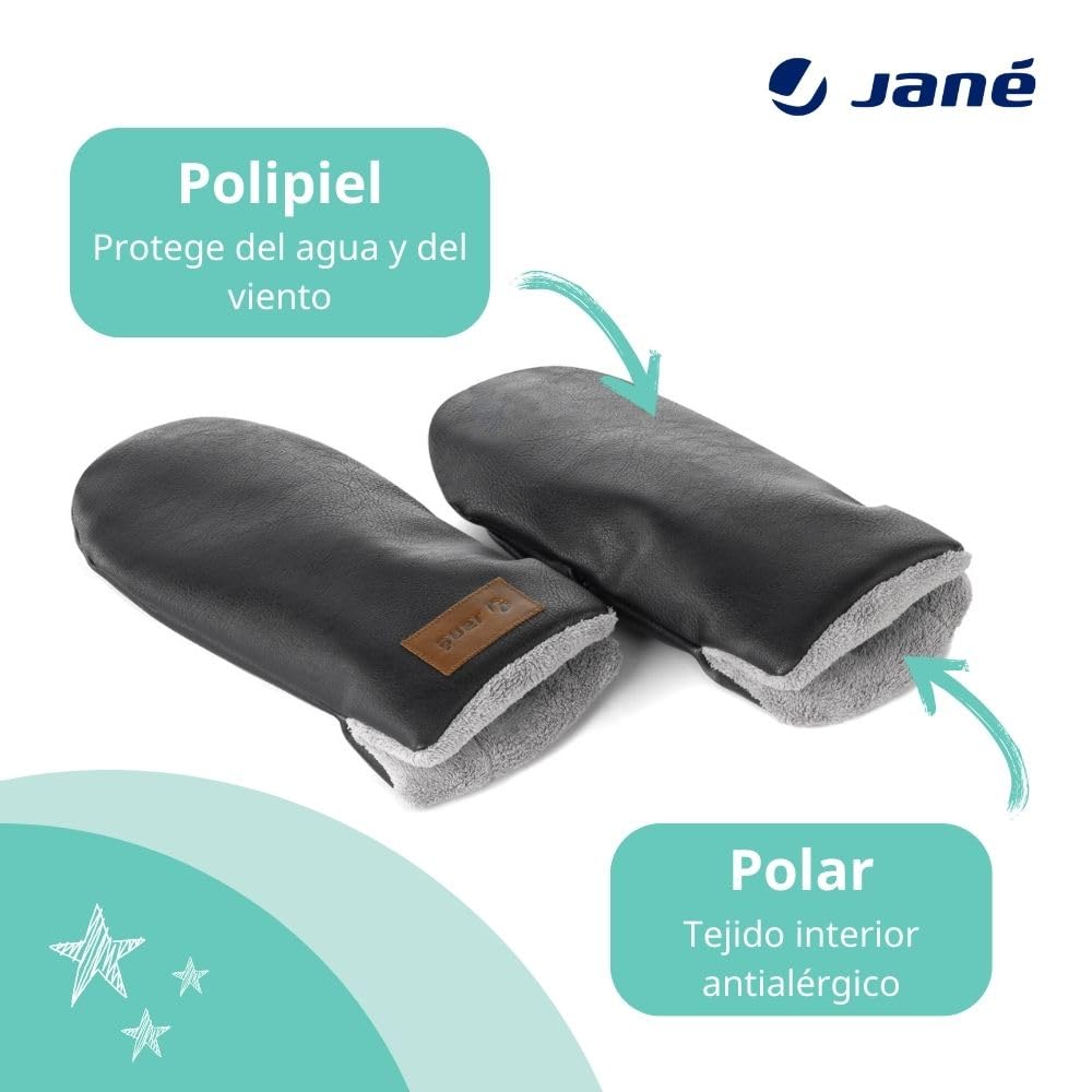 Jane magnetkinnitusega vankrikindad, must nahk, vee- ja tuulekindlad