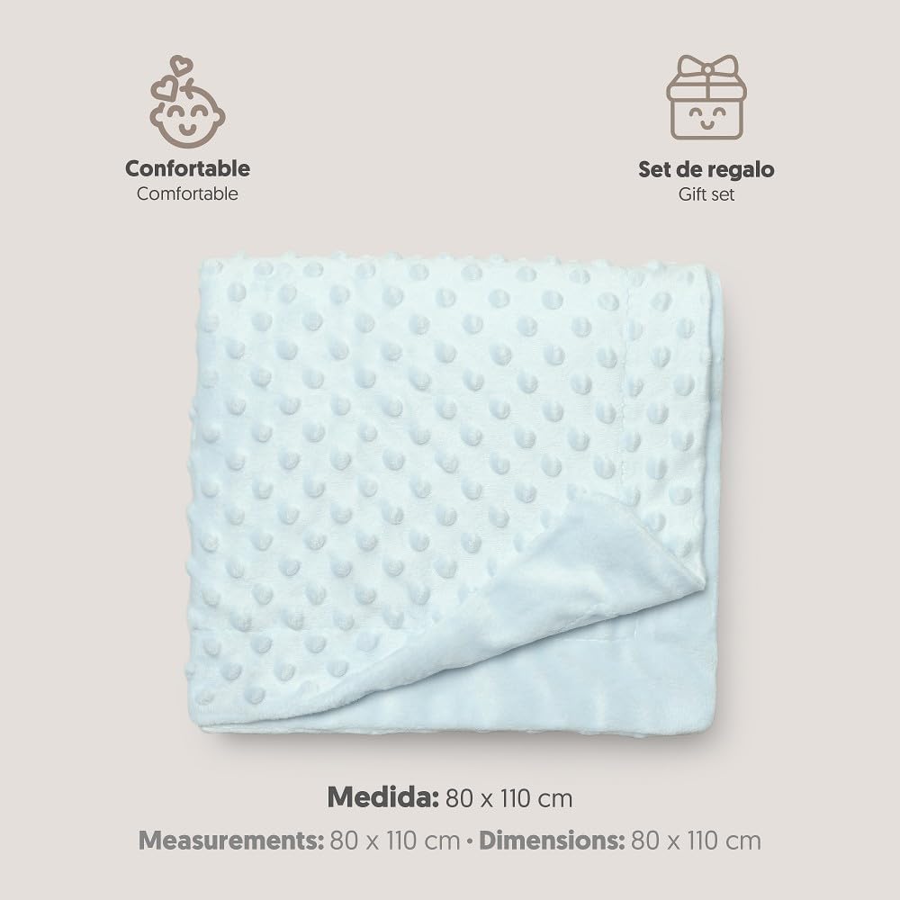 Interbaby Bubbles beebitekk 80 × 110 cm, helesinine