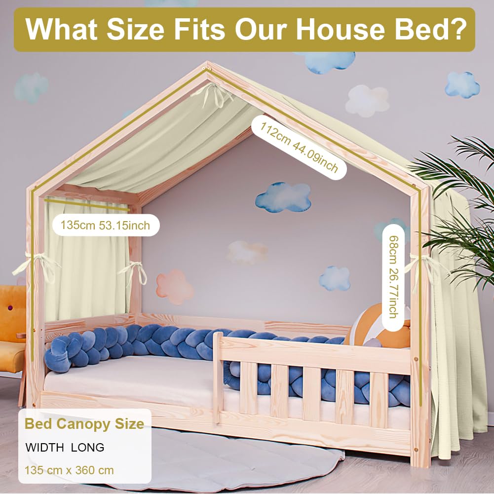 Vicloon voodivarikatus lastele, 100% puuvillane musliin, beež, 135 × 360 cm