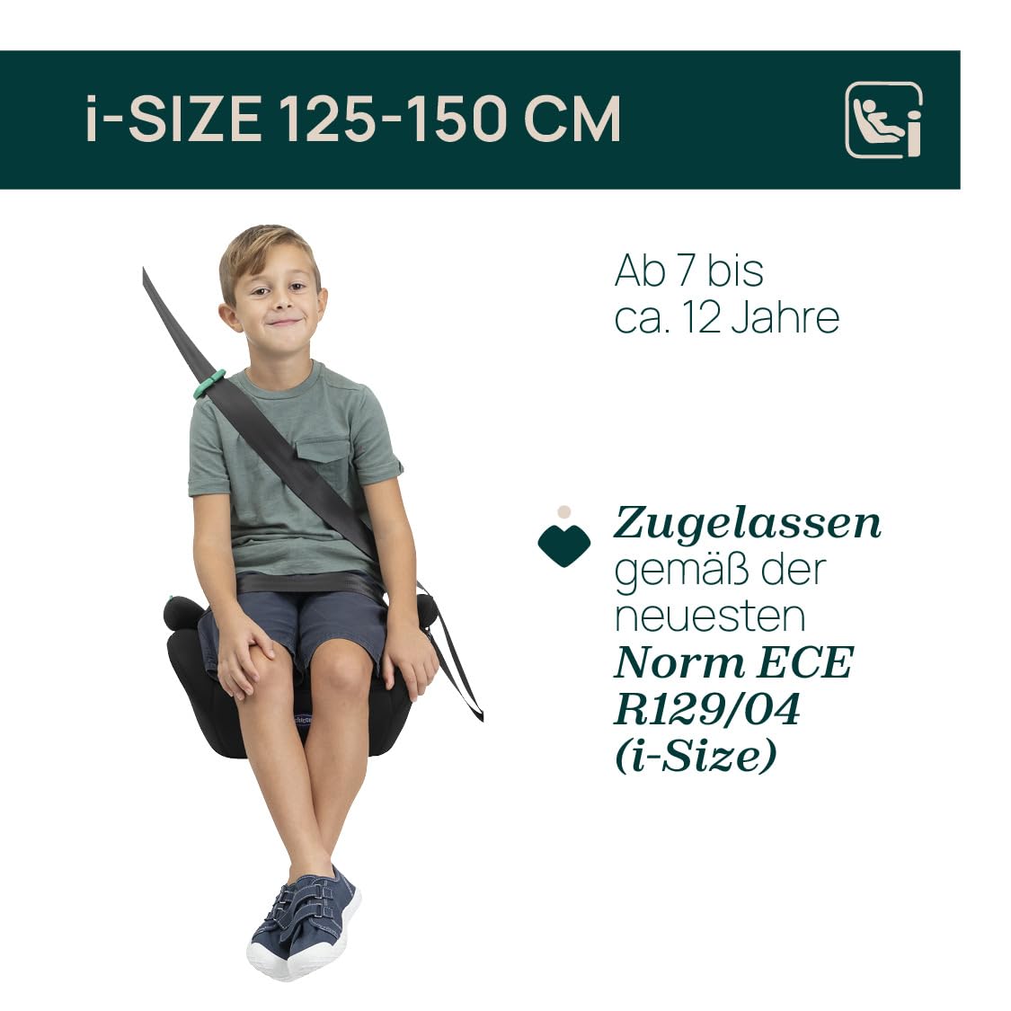 Chicco Quasar i-Size turvaiste 126–150 cm, must