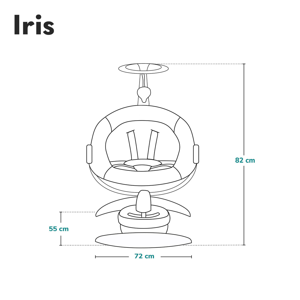Lionelo Iris elektriline beebikiik 360° pöörlev, beež, kuni 9 kg