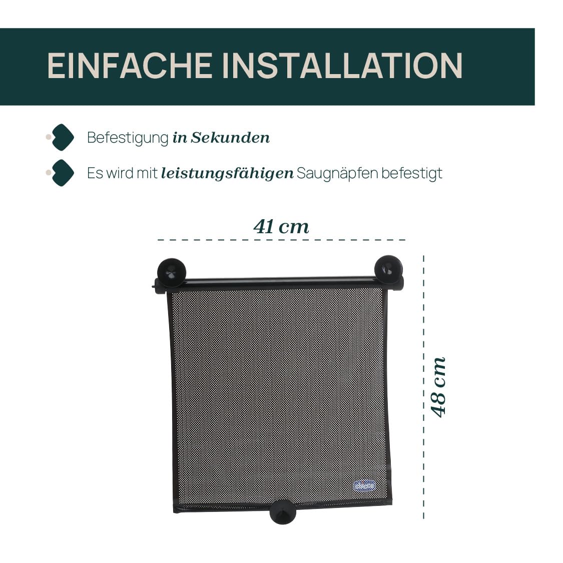 Chicco lahtirullitav päikesesirm autosse (2 tk) 41 x 48 cm