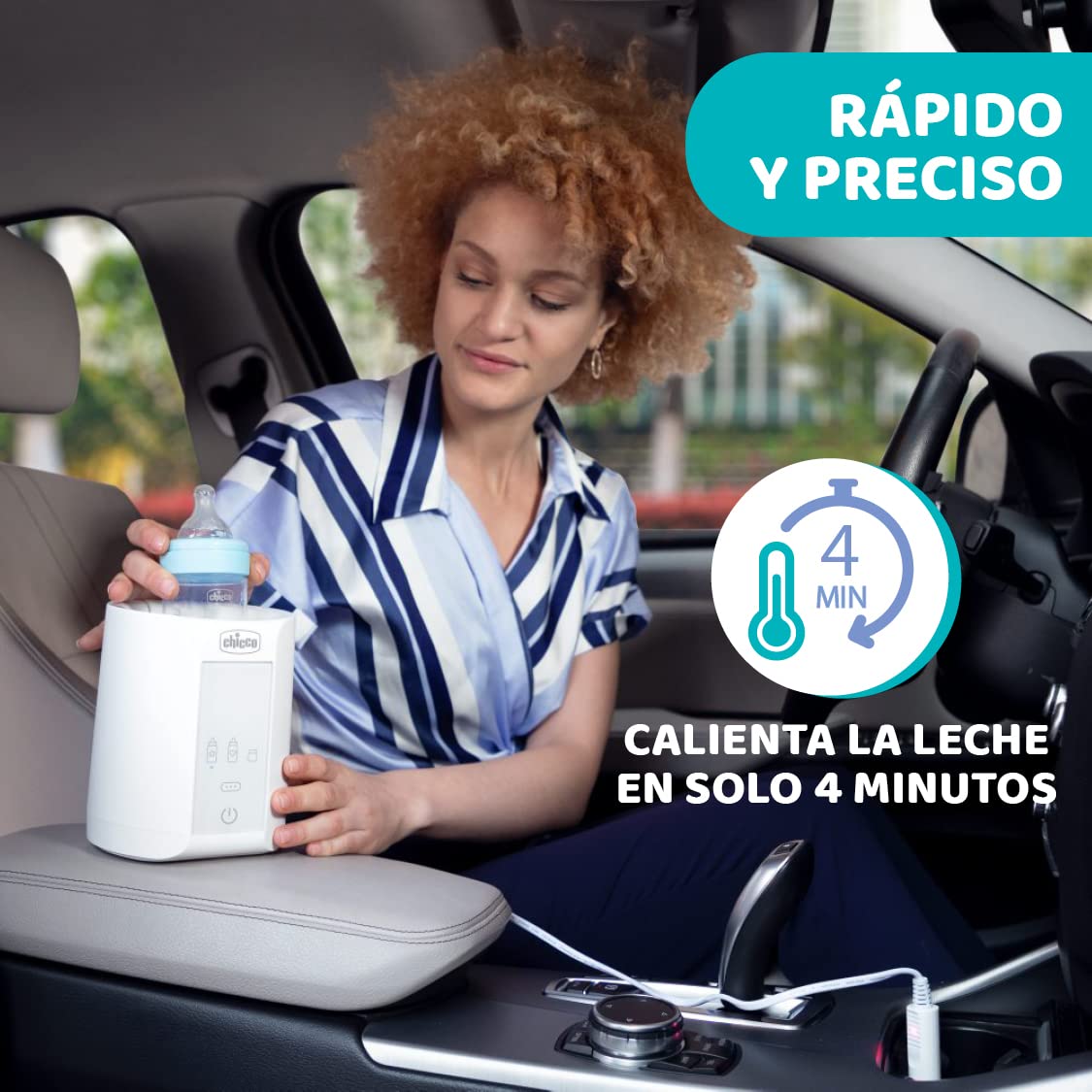 Chicco digitaalne pudelisoojendaja kodu- ja reisikasutuseks, sulatusrežiimi ja automaatse väljalülitusega, valge