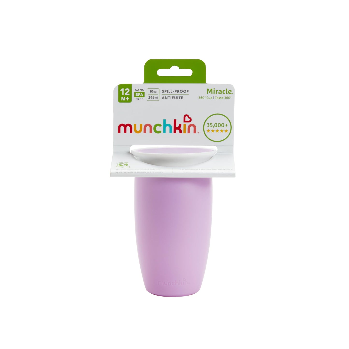 Munchkin Miracle 360° joogitops beebidele ja väikelastele, lilla, 296 ml