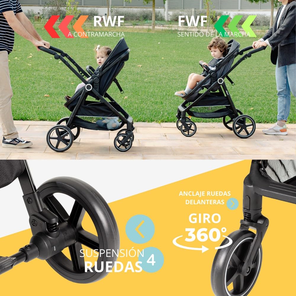 Interbaby Versa 2in1 lapsevanker vankrikorviga kuni 22 kg – must