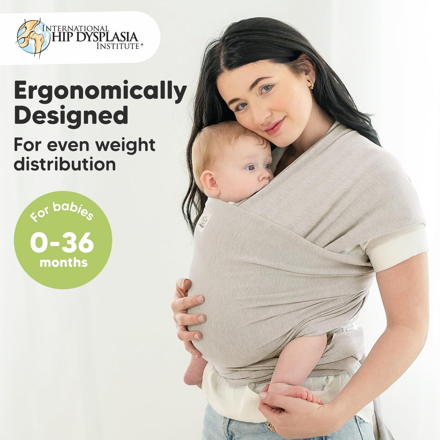 KeaBabies beebikandelina Original – ergonoomiline, stone gray (vastsündinust väikelapseni)