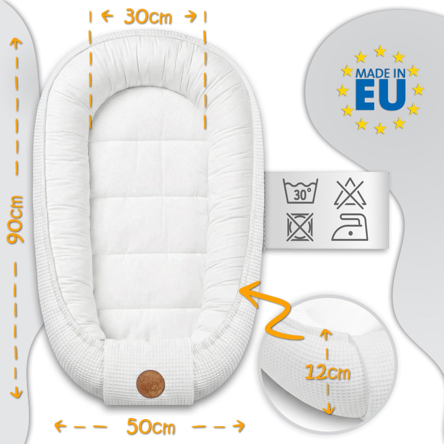 Totsy Baby beebipesa Baby Nest Pod, 90 × 50 cm – Deer Brown