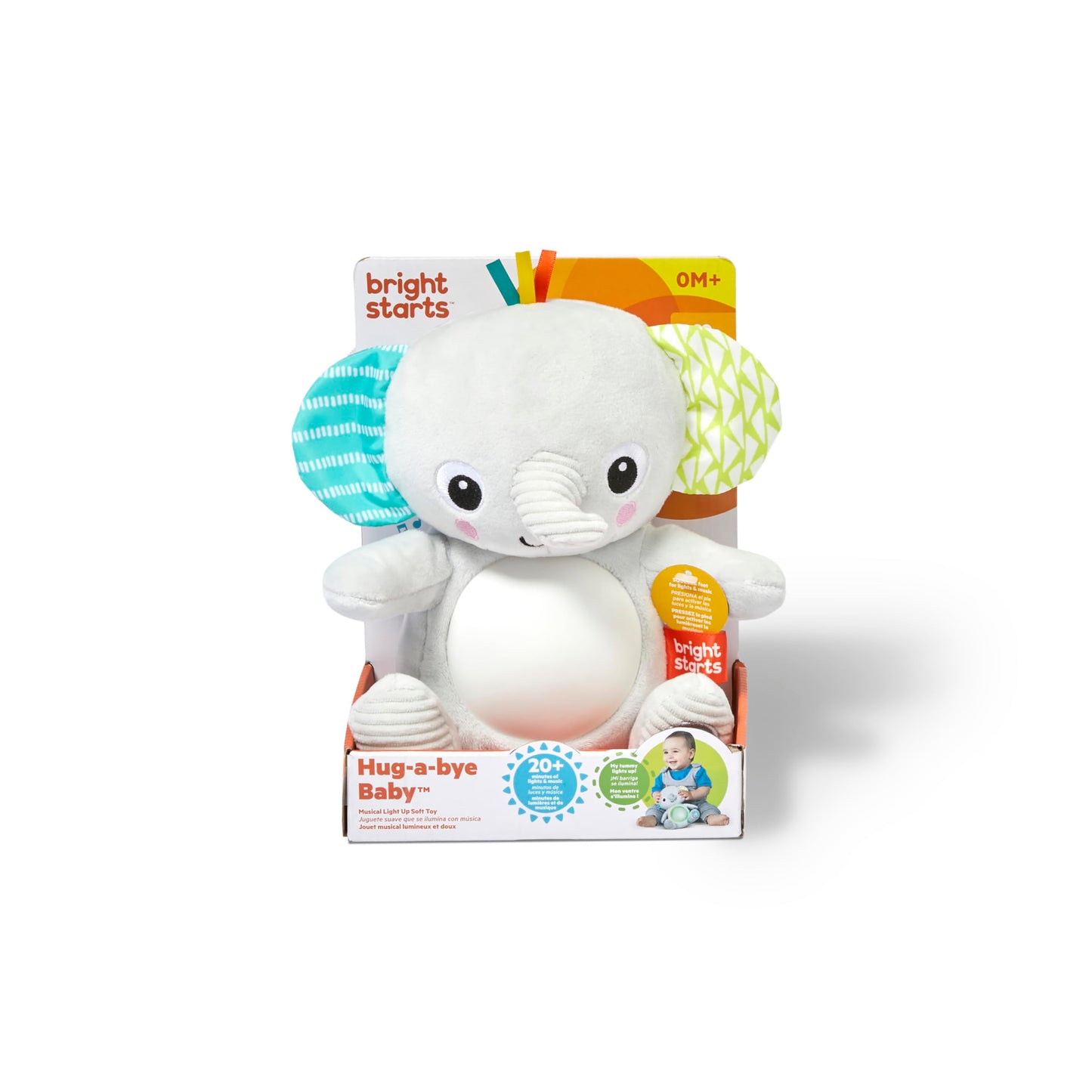 Bright Starts Hug-a-Bye muusikaline elevandi kaisuloom valgusega, 0+ kuud
