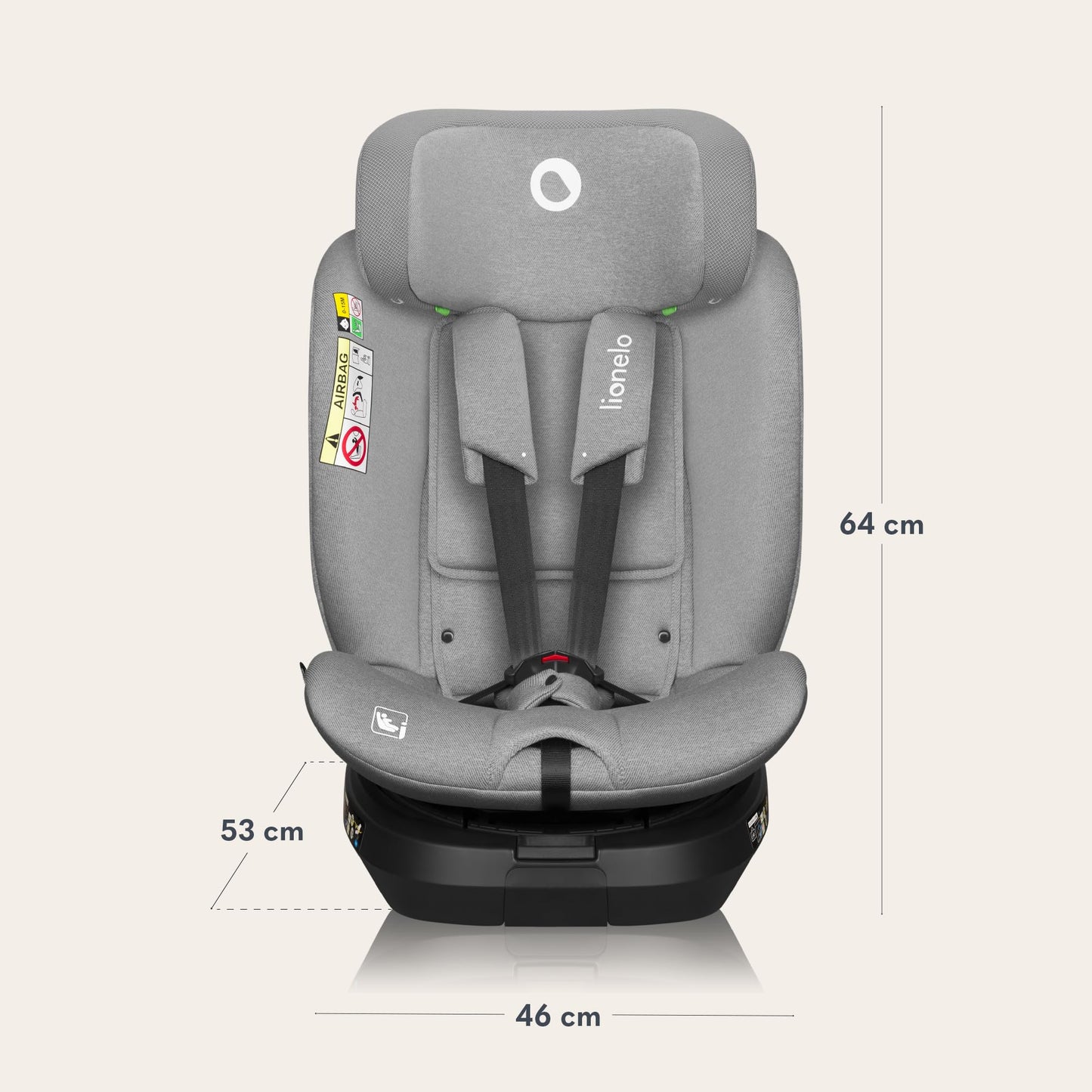 Lionelo Aart i-Size turvatool 40-150 cm, Carbon Red, turvavööga kinnitatav