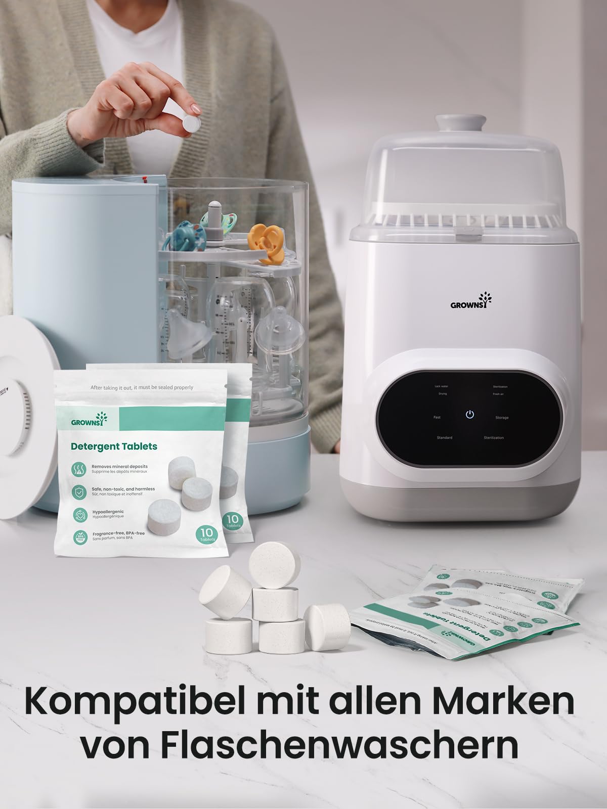 Grownsy Baby Bottle Washer Pro pudelipesumasin, sterilisaator ja kuivati