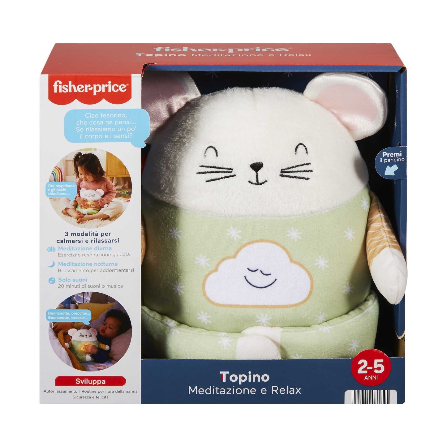 Fisher-Price Meditation Mouse rahustav pehme mänguasi