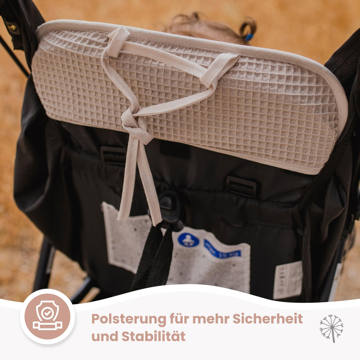 MIMUSELINA universaali vaunujen istuinpehmuste Waffle Mint, 34 × 84 cm