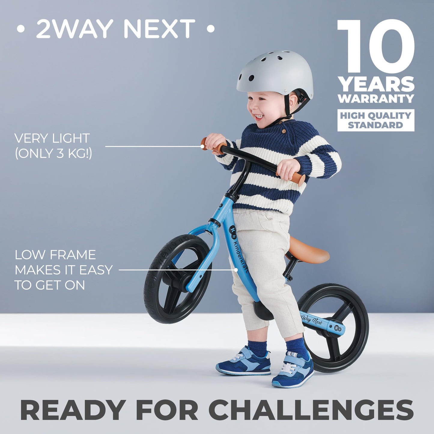 Kinderkraft 2WAY NEXT jooksuratas 12″, sinine (kuni 35 kg)