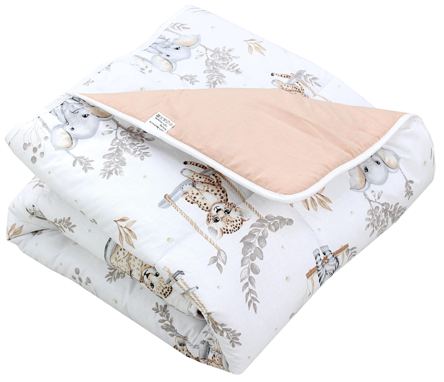 TupTam pehme XXL mängumatt beebile 120 × 120 cm – Safari Swing Beige