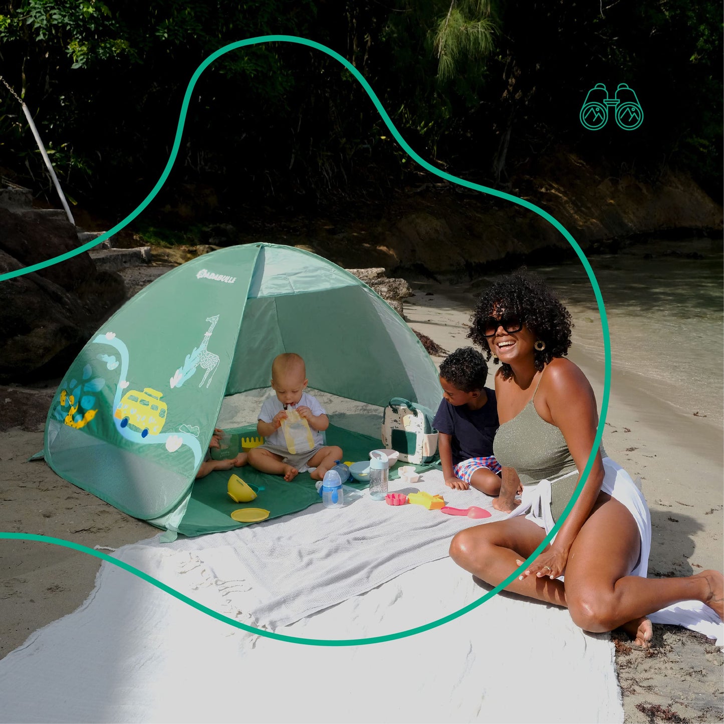 Badabulle beebitelk UV-kaitsega UPF 50+ Sage