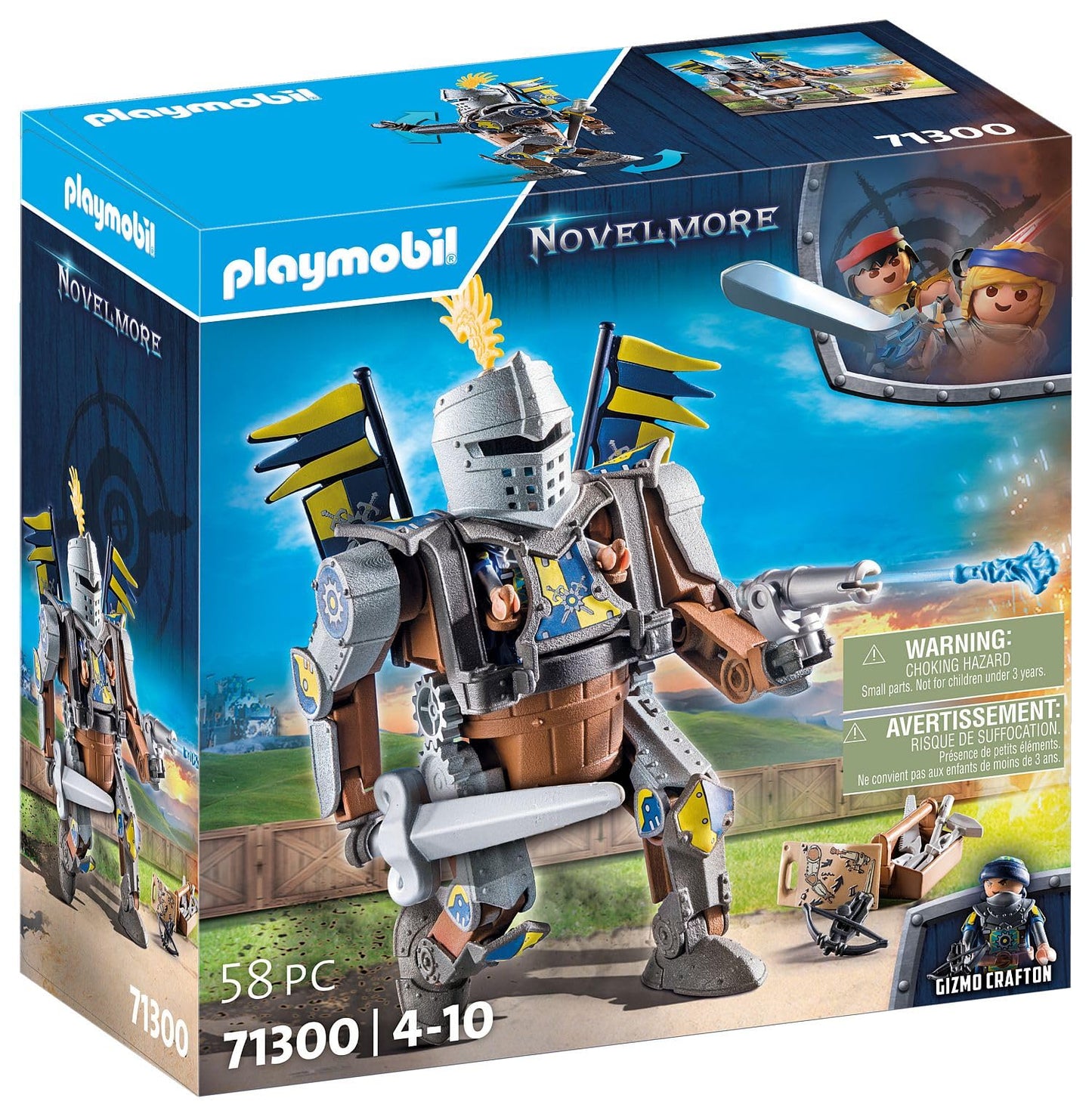 PLAYMOBIL Novelmore 71300 lahingurobot Gizmo Craftoniga, 58-osaline komplekt