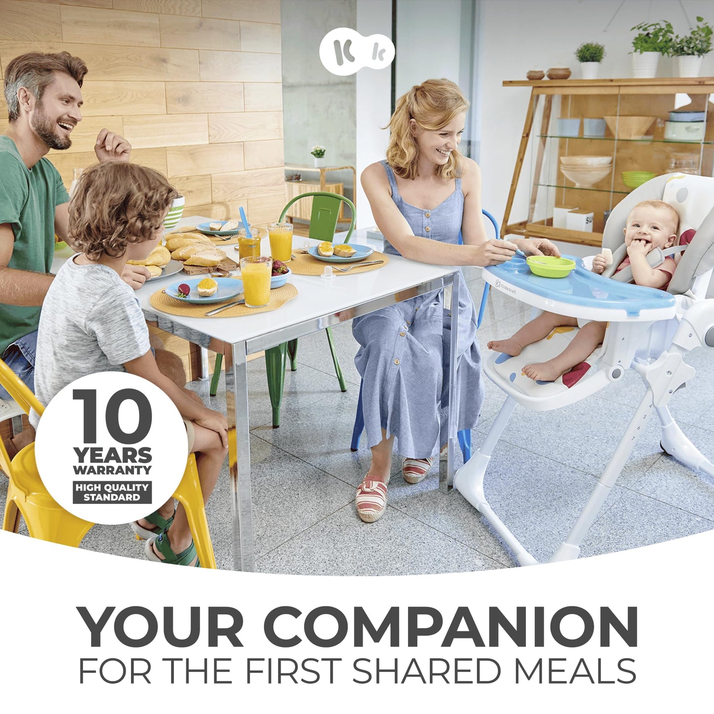 Kinderkraft Yummy kokkupandav söögitool, 6+ kuud, roosa