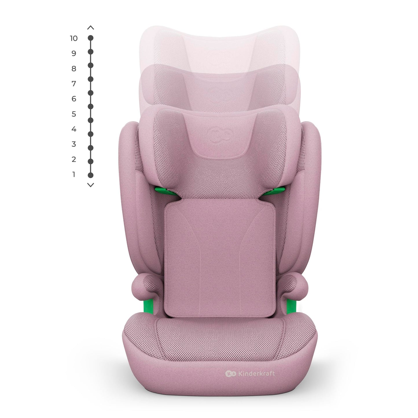 Kinderkraft JUNIOR FIX 2 PRO turvatool 100–150 cm, roosa, ISOFIX ja turvavööga kinnitatav