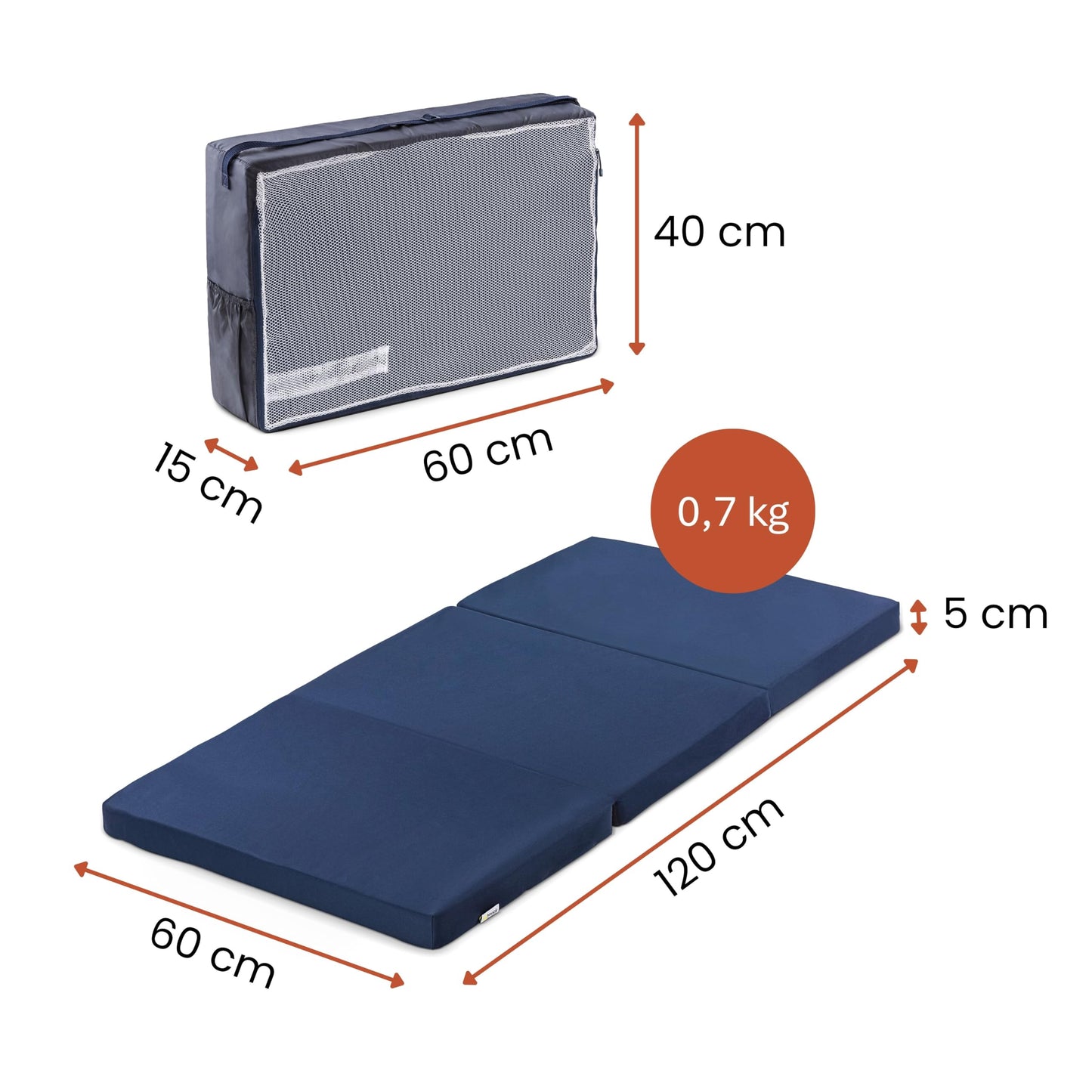 hauck Sleeper kokkupandav reisivoodi madrats 120 × 60 cm
