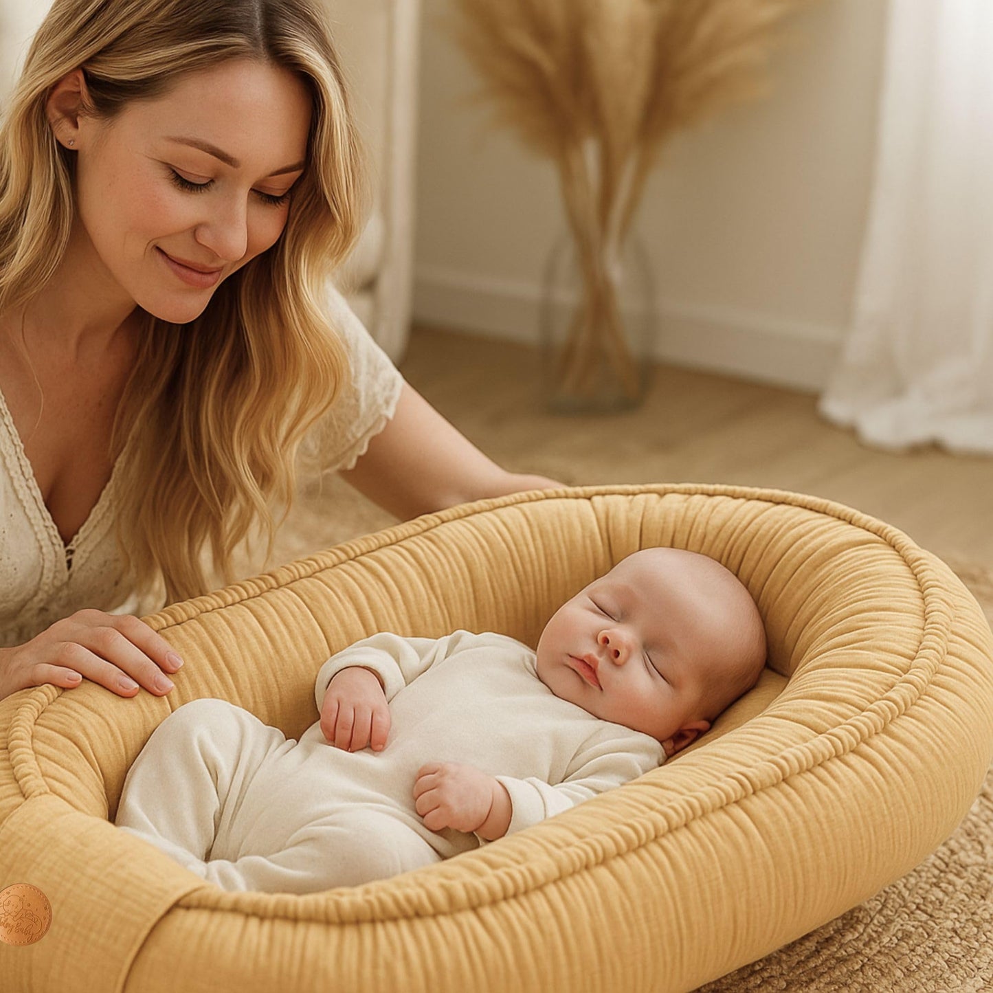 Totsy Baby musliinist beebipesa, 90 × 50 cm, beež/helepruun