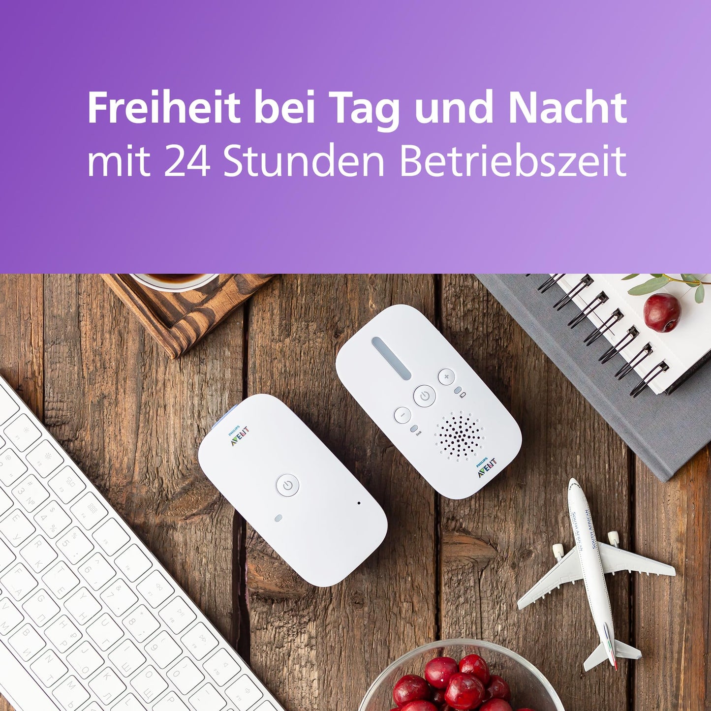 AVENT DECT-beebimonitor SCD503/26, 330 m, öövalgus, Smart ECO, valge