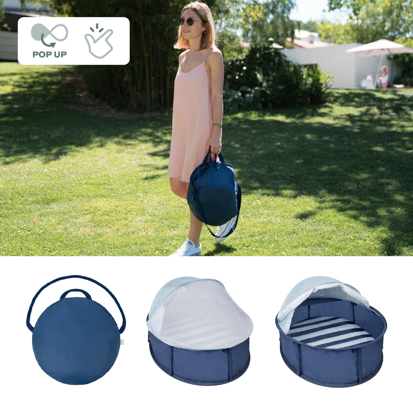 Babymoov Babyni Pop-Up UV-kaitsega beebi rannatelk, UPF 50+