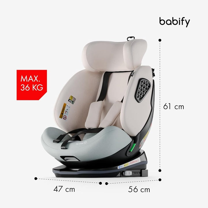 Babify 360° pöörlev i-Size turvatool 40–150 cm, ISOFIX, hele taupe