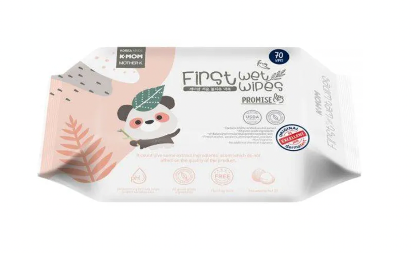 K-MOM First Wet Wipes Promise niisked salvrätikud 70 tk