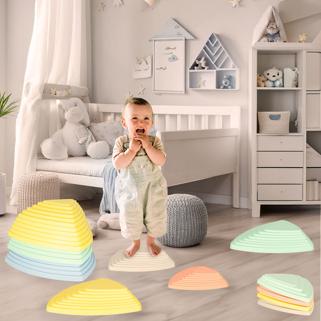 Sensoorse tasakaalukivide komplekt lastele – 11 tk