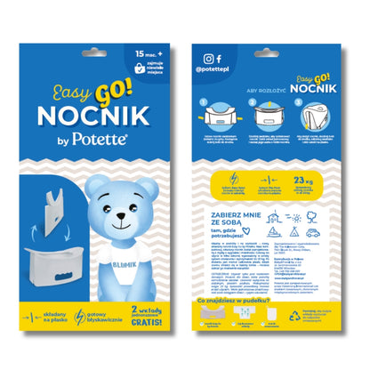 Potette EasyGo kokoontaitettava matkapotta, vaaleanharmaa, 2 kertakäyttöisellä pottapussilla (15+ kk)