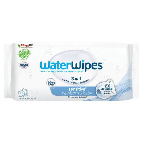WaterWipes Sensitive+ niisked salvrätikud beebidele, 60 tk