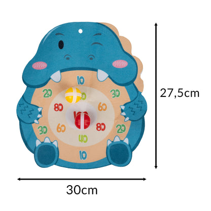 Ammuntapeli dinosauruksen muotoisella pistoolilla, maalitaulu ja 6 palloa (3 vuoden iästä alkaen)