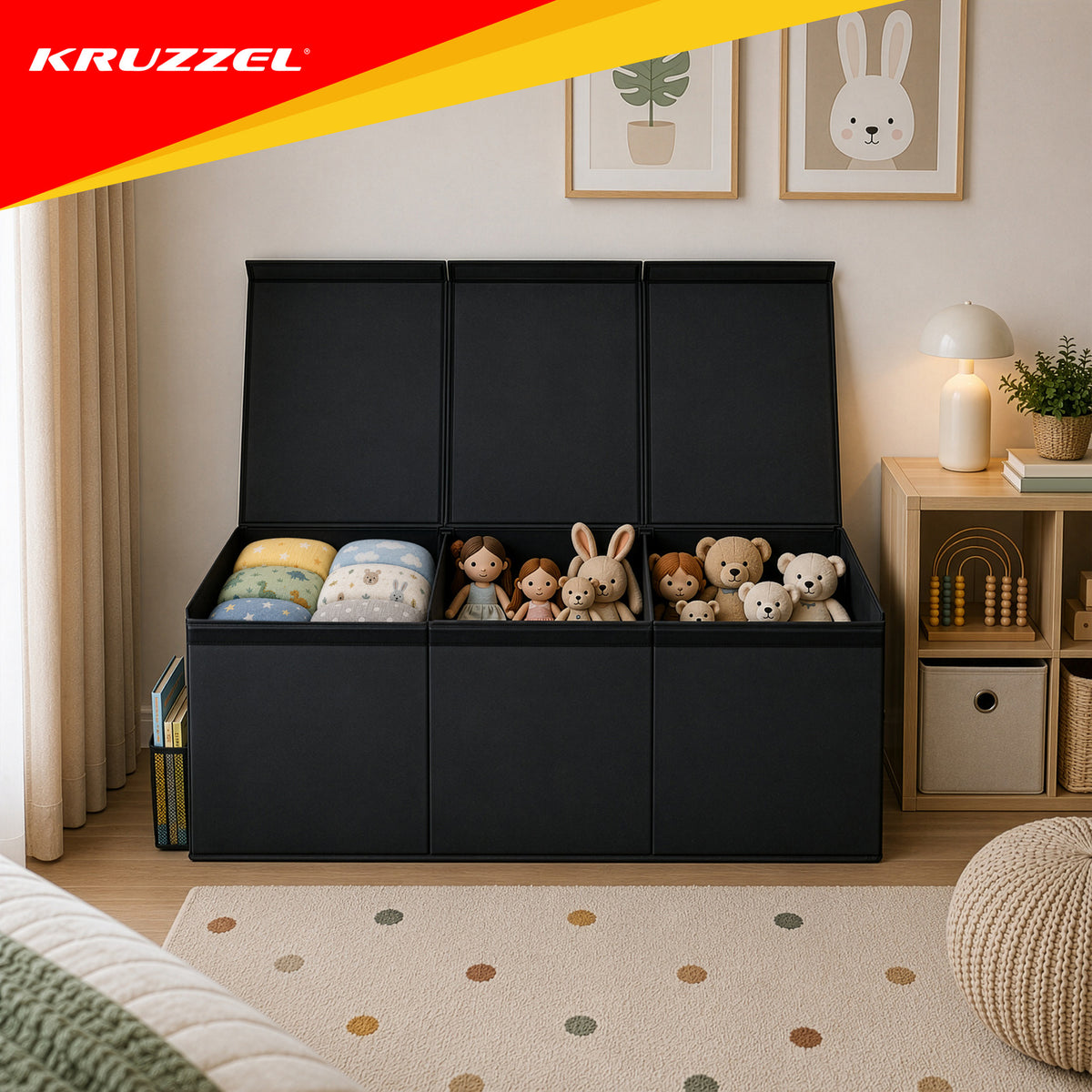 Kokkupandav mänguasjakast 132 l, must (Black)