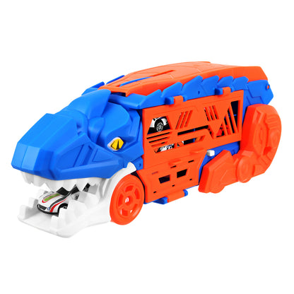 T-Rex-lelurekka 5-in-1: autonkuljetusauto, kilparata ja laukaisin, 6 autolla (3 vuoden iästä alkaen)