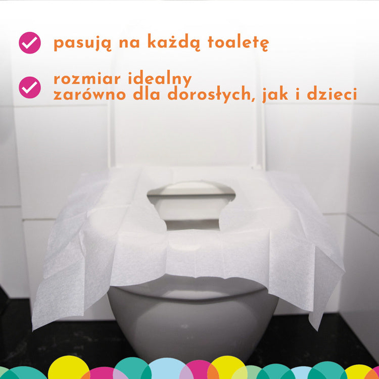 WuCetki kertakäyttöiset paperiset WC-istuinsuojat XXL-reunoilla lapsille ja aikuisille, 10 kpl