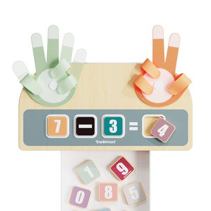 Topbright Finger Math puinen matematiikkapeli huopakäsillä, laskeminen, yhteen- ja vähennyslasku (3+)