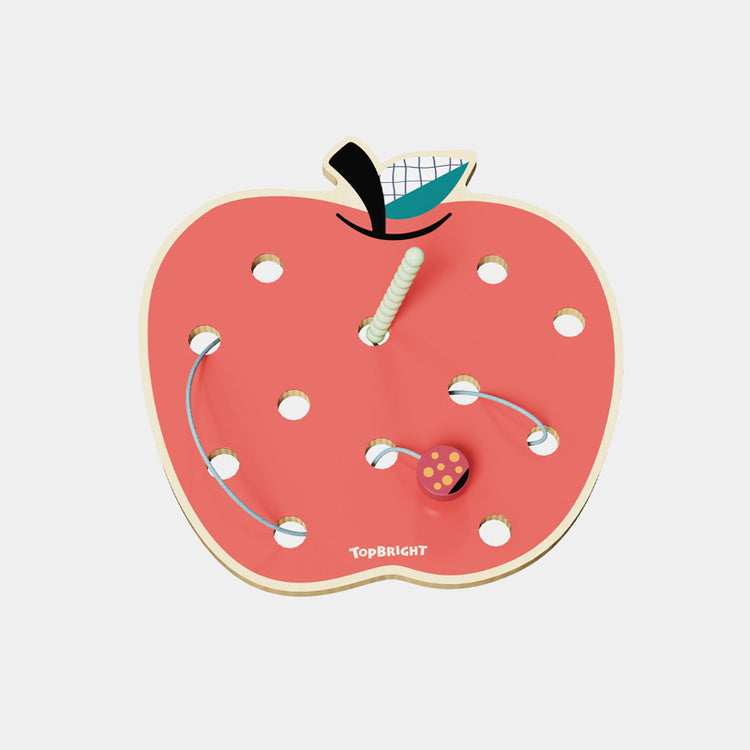 Topbright Apple Worms puinen omena ja madot, hienomotoriikkalelu (18+ kk)