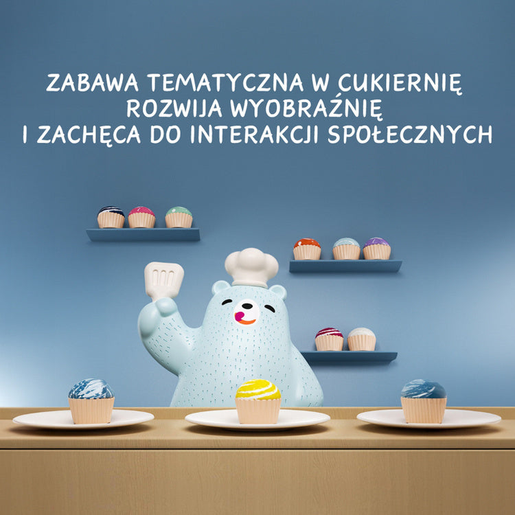 Topbright Yummy Bear matematiikkapeli, vaaka kuppikakuilla ja numeroilla (3+)