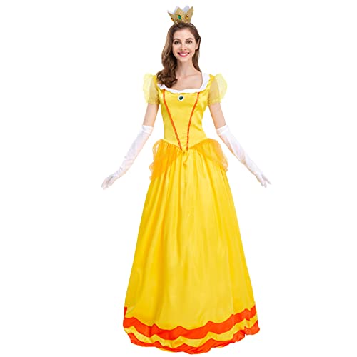 Printsess Peach (Super Mario) kostüüm naistele, kollane, naiste S