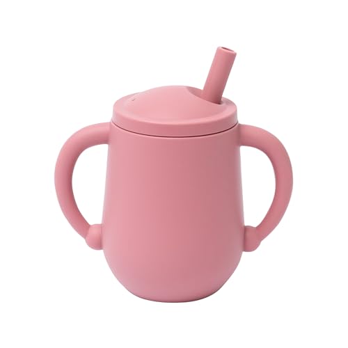 Mr. Wonderful lekkekindel silikoonist joogitops sangade ja kõrrega, roosa öökull, 100 ml