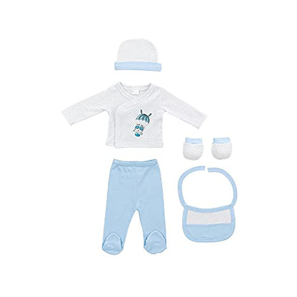 Interbaby beebi kinkekomplekt 5-osaline, langevarjumustriga, sinine