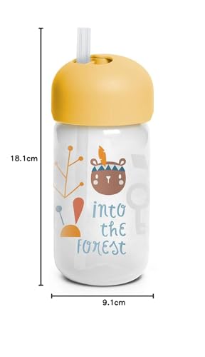 Suavinex kõrrega joogitops 340 ml, 18+ kuud, Forest Yellow