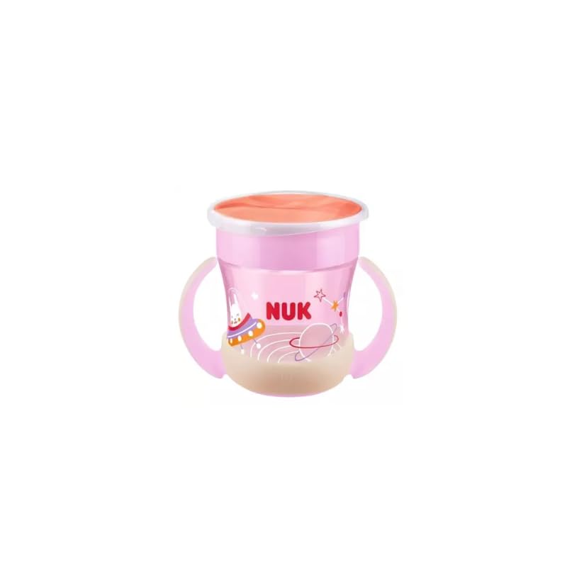 NUK Mini Magic Cup 360° joogitass silikoonist, 160 ml – roosa, helendav