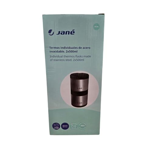 Jané roostevabast terasest termosekomplekt 2 × 500 ml, must/teras