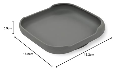 Interbaby silikoonist iminappkinnitusega taldrik, hall