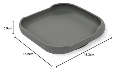 Interbaby silikoonist iminappkinnitusega taldrik, hall