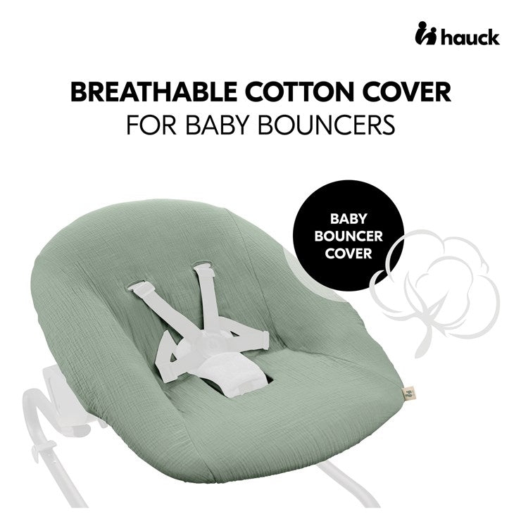 Hauck-sitterin suojapeite Alpha Bouncer -sarjalle, musliinipuuvilla, Sage Green
