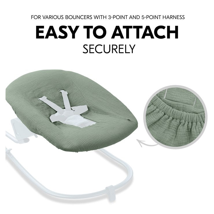 Hauck-sitterin suojapeite Alpha Bouncer -sarjalle, musliinipuuvilla, Sage Green